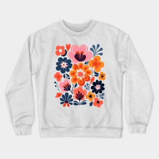 Blossom Geometry Tee - Abstract Floral Women's Top - Modern Casual Wear Crewneck Sweatshirt